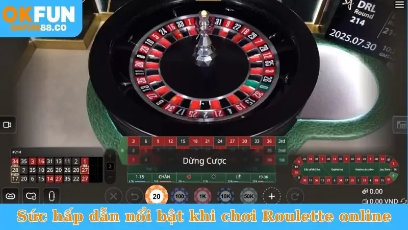 Sức hấp dẫn nổi bật khi chơi Roulette online